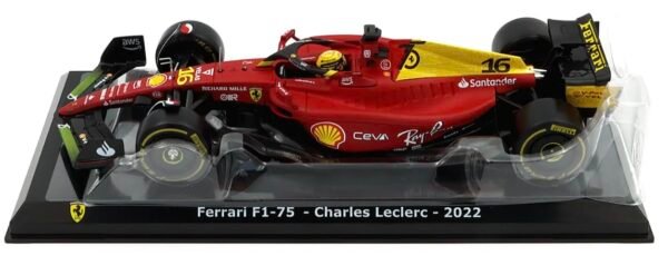 Bburago-1/24 Scale Model Compatible With Ferrari Formula 1 Scuderia Monza Livery 2022 F1-75 Compatible With Charles Leclerc, Red  Anvit Toy World - Image 3