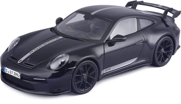Bburago Maisto - 1/18 Scale Model Compatible With Porsche 911 Gt3 Rs Replica Miniature Sports Car Model Premium Edition With Window Glasses (Black)  Anvit Toy World