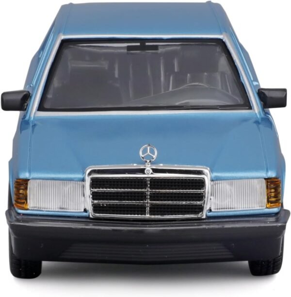 Bburago - 1/24 Scale Model Compatible with Mercedes-Benz 190E 1987 Collectible Miniature Model (Blue)  Anvit Toy World - Image 4