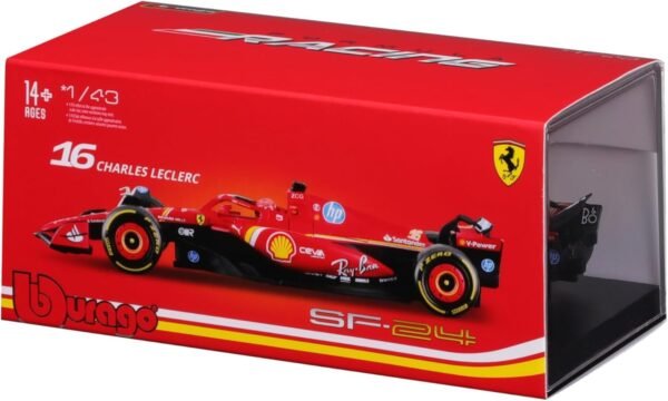 Bburago - 1/43 Scale Model Compatible with Ferrari SF24# 16 Compatible with Charles Leclerc 2024 Race Formula One Miniature  Anvit Toy World - Image 6