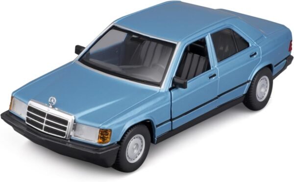Bburago - 1/24 Scale Model Compatible with Mercedes-Benz 190E 1987 Collectible Miniature Model (Blue)  Anvit Toy World