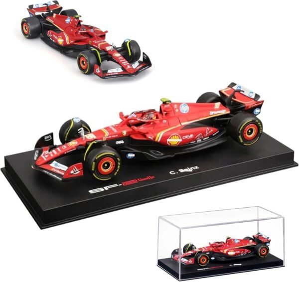 Bburago - 1/43 Scale Model Compatible with Ferrari SF24# 55 Compatible with Carlos Sainz 2024 Formula One Race Car Miniature  Anvit Toy World - Image 6