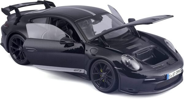 Bburago Maisto - 1/18 Scale Model Compatible With Porsche 911 Gt3 Rs Replica Miniature Sports Car Model Premium Edition With Window Glasses (Black)  Anvit Toy World - Image 2