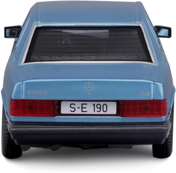 Bburago - 1/24 Scale Model Compatible with Mercedes-Benz 190E 1987 Collectible Miniature Model (Blue)  Anvit Toy World - Image 5