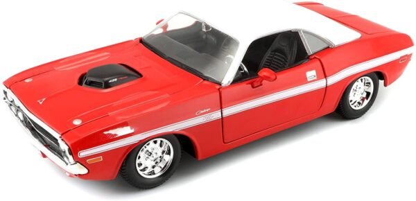 Maisto - 1/24 Scale Model Compatible with Dodge Challenge R/T Coupe 1970 Die-cast Miniature Model (Red)  Anvit Toy World