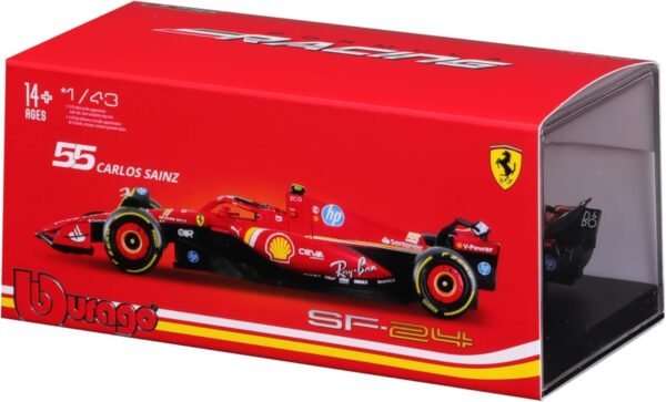 Bburago - 1/43 Scale Model Compatible with Ferrari SF24# 55 Compatible with Carlos Sainz 2024 Formula One Race Car Miniature  Anvit Toy World - Image 8