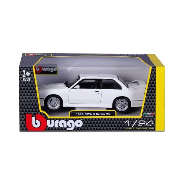 Burago - May Cheong GROUP-BBURAGO-1/24 BMW M3 1988-White-Child Vehicle from 3 years - 21100W, 21100W, White  Anvit Toy World - Image 6