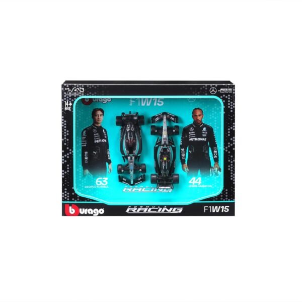 Bburago 2024 Mercedes-AMG F1 Racing Team W15 Set of 2 Cars 143 Formula 1 Die Cast Scale Miniature Model Cars, with Photo Frame Packaging  Amazon.in: Toys & Games