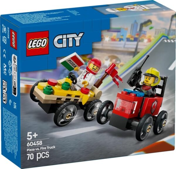 LEGO City Pizza vs. Fire Truck Race Car Pack Toy Soapbox Racing Set 60458 Building Blocks Toys for 5+ Gift for Boys and Girls  Anvit Toy World - Image 8
