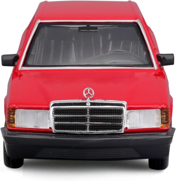 Bburago - 1/24 Scale Model Compatible with Mercedes-Benz 190E 1987 Collectible Miniature Model (Red)  Anvit Toy World - Image 4