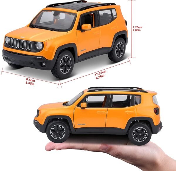 Maisto - 1/24 Scale Model Compatible with Jeep Renegade 2017 SUV Miniature Car (Orange)  Anvit Toy World - Image 6