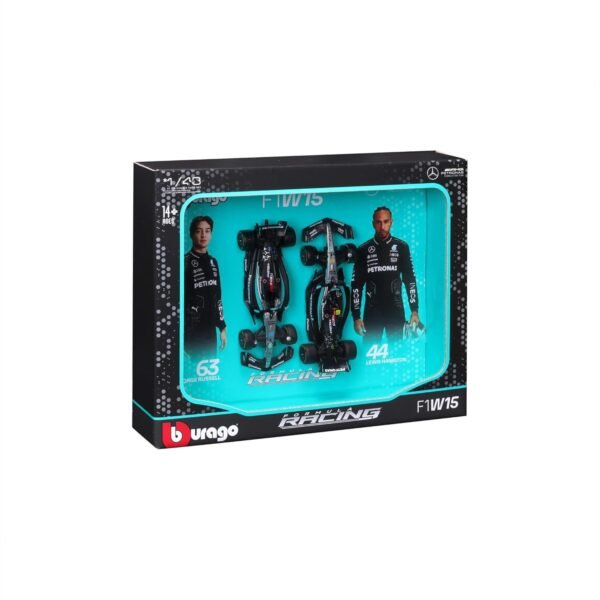 Bburago 2024 Mercedes-AMG F1 Racing Team W15 Set of 2 Cars 143 Formula 1 Die Cast Scale Miniature Model Cars, with Photo Frame Packaging  Amazon.in: Toys & Games - Image 2