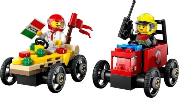 LEGO City Pizza vs. Fire Truck Race Car Pack Toy Soapbox Racing Set 60458 Building Blocks Toys for 5+ Gift for Boys and Girls  Anvit Toy World - Image 2