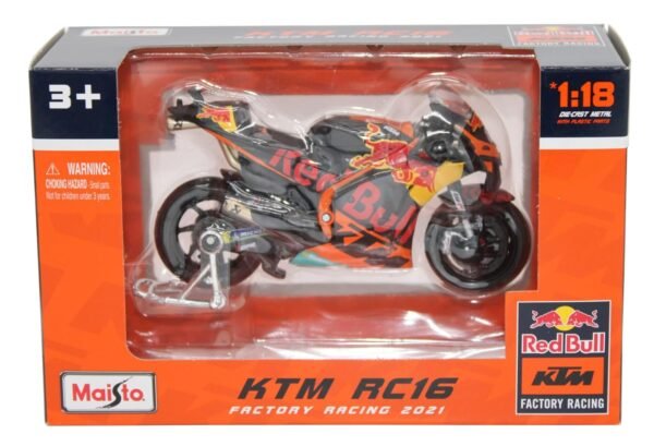 Bburago 1/18 Scale 36371 - KTM RC16 Motorbike Factory Racing #33 Brad Binder  Anvit Toy World - Image 2