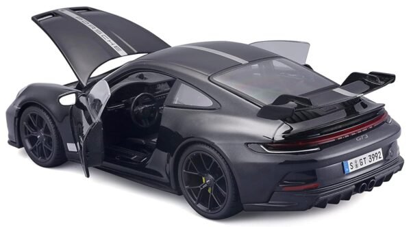Bburago Maisto - 1/18 Scale Model Compatible With Porsche 911 Gt3 Rs Replica Miniature Sports Car Model Premium Edition With Window Glasses (Black)  Anvit Toy World - Image 3