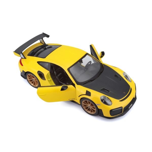 Bburago Maisto Porsche 911 Gt2 Rs Yellow With Carbon Hood 1/24 Diecast Model Car 31523  Anvit Toy World - Image 4