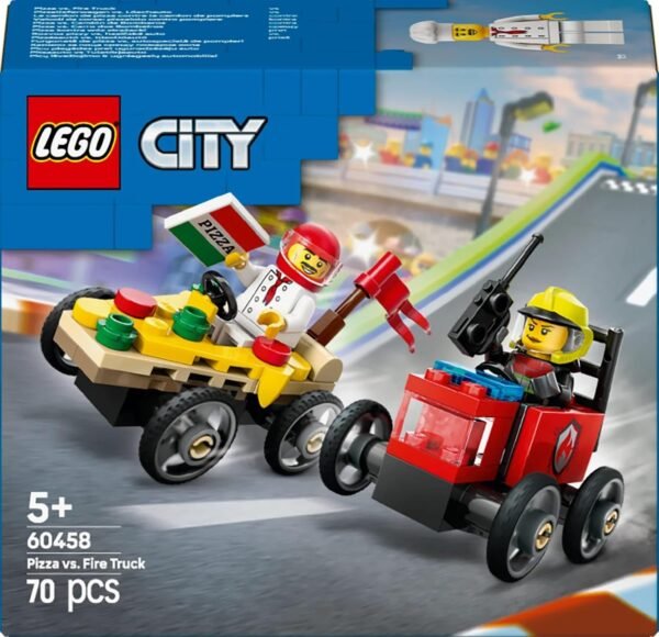 LEGO City Pizza vs. Fire Truck Race Car Pack Toy Soapbox Racing Set 60458 Building Blocks Toys for 5+ Gift for Boys and Girls  Anvit Toy World - Image 7