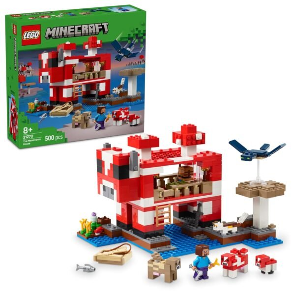 LEGO Minecraft The Mooshroom House Island Gamer Kit Toy for Kids 21270 Building Blocks Toys for 8+ Gift for Boys and Girls  Anvit Toy World
