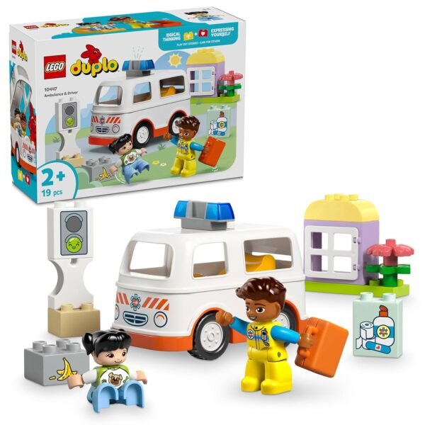 LEGO DUPLO Ambulance & Driver Educational Toy for Imaginative Toddler Pretend Play 10447  Anvit Toy World