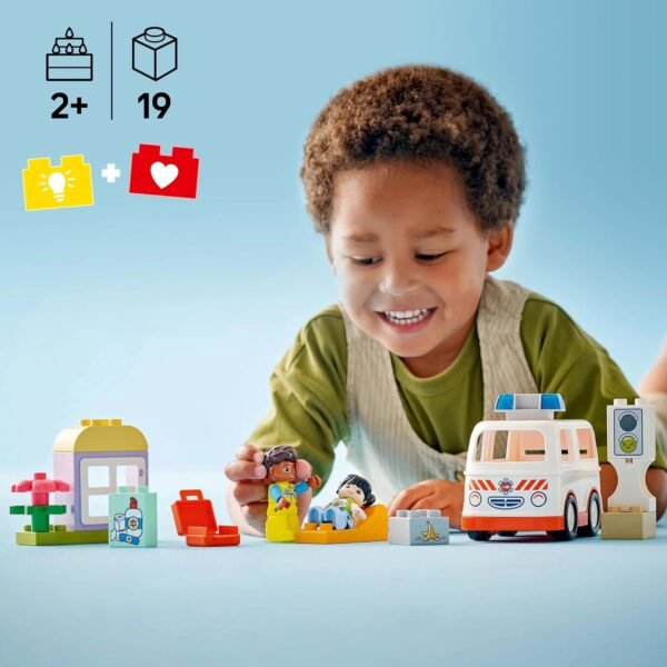 LEGO DUPLO Ambulance & Driver Educational Toy for Imaginative Toddler Pretend Play 10447  Anvit Toy World - Image 7