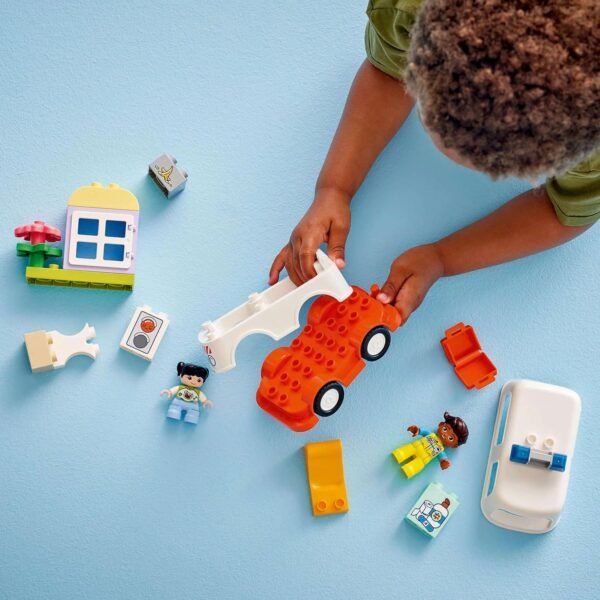 LEGO DUPLO Ambulance & Driver Educational Toy for Imaginative Toddler Pretend Play 10447  Anvit Toy World - Image 5