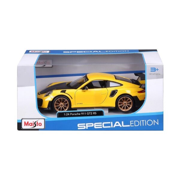 Bburago Maisto Porsche 911 Gt2 Rs Yellow With Carbon Hood 1/24 Diecast Model Car 31523  Anvit Toy World - Image 7