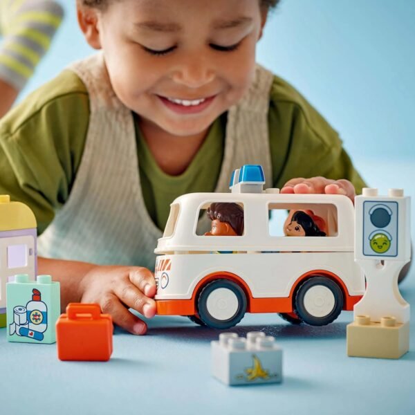 LEGO DUPLO Ambulance & Driver Educational Toy for Imaginative Toddler Pretend Play 10447  Anvit Toy World - Image 3