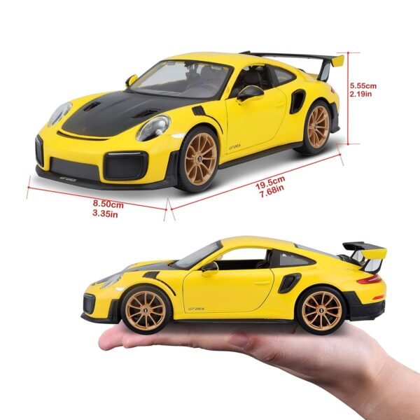 Bburago Maisto Porsche 911 Gt2 Rs Yellow With Carbon Hood 1/24 Diecast Model Car 31523  Anvit Toy World - Image 6