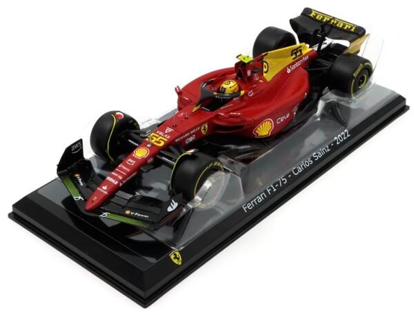 Bburago - 1/24 Scale Model Compatible With Ferrari Formula 1 Scuderia Monza Livery 2022 F1-75 Compatible With Carlos Sainz Replica, Red  Amazon.in: Toys & Games - Image 6