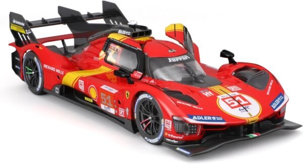Bburago Metal - 1/24 Scale Model Compatible With Ferrari Racing 499P LMH 2023# 51 Compatible With Antonio Fuoco Champion 2023 Racing Car Model,Red  Amazon.in: Toys & Games - Image 2