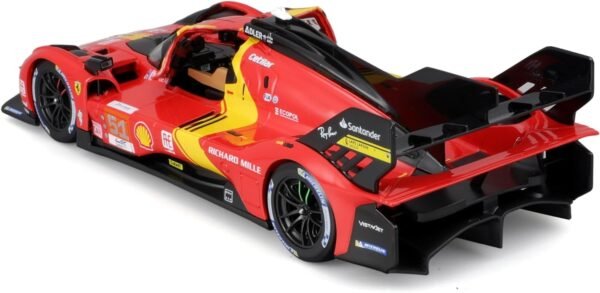 Bburago Metal - 1/24 Scale Model Compatible With Ferrari Racing 499P LMH 2023# 51 Compatible With Antonio Fuoco Champion 2023 Racing Car Model,Red  Amazon.in: Toys & Games - Image 3