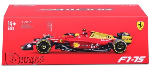 Bburago - 1/24 Scale Model Compatible With Ferrari Formula 1 Scuderia Monza Livery 2022 F1-75 Compatible With Carlos Sainz Replica, Red  Amazon.in: Toys & Games - Image 9