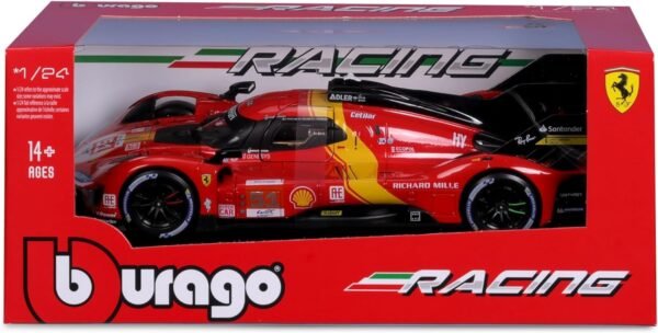 Bburago Metal - 1/24 Scale Model Compatible With Ferrari Racing 499P LMH 2023# 51 Compatible With Antonio Fuoco Champion 2023 Racing Car Model,Red  Amazon.in: Toys & Games - Image 7