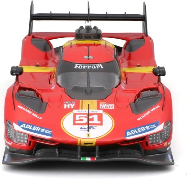 Bburago Metal - 1/24 Scale Model Compatible With Ferrari Racing 499P LMH 2023# 51 Compatible With Antonio Fuoco Champion 2023 Racing Car Model,Red  Amazon.in: Toys & Games - Image 4