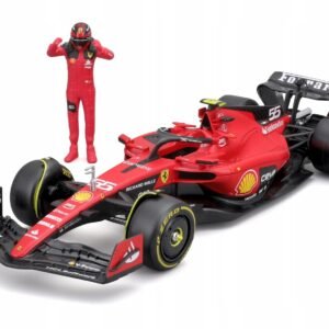 Bburago - 1/24 Scale Model Compatible with Ferrari SF23 F1# 55 Compatible with Carlos Sainz 2023 with Pilot F1 Racing Car Model  Anvit Toy World