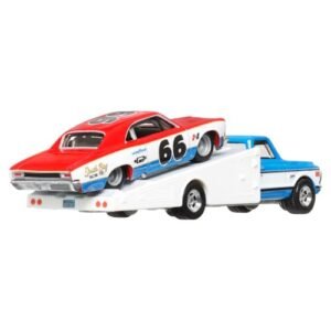 Hot Wheels Team Transport '66 Chevelle and '75 Chevy Ramp Truck, Blue and Red, Die-Cast Model Set  Anvit Toy Store: Toys & Games