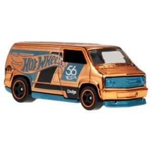 Hot Wheels 164 Scale Die-Cast Vehicle Custom 77 Dodge Van - Chase with Turquoise- & Copper-Colored Deco to Celebrate HW 56th Anniversary : Anvit Toy Store: Toys & Games