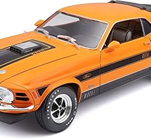 Maisto - 1/18 Scale Model Compatible With Ford Compatible With Mustang Mach-1 1970 Die-Cast Sports Car Scale Model (Orange), Adult  Anvit Toy Store: Toys & Games