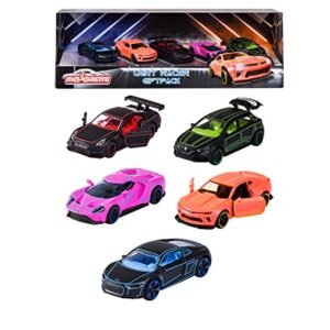 Majorette Light Racer Toy Car Set With Different Die Cast Metal Vehicles, 7.5 Cm Each, Scale 164 With Rotating Wheels & Opening Parts For Children Aged 3 & Above Kids- Set Of 5, Multicolor : Anvit Toy Store: Toys & Games