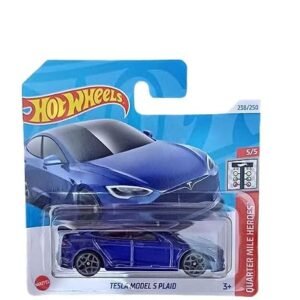 Hot Wheels Tesla Model S Plaid Quarter Mile Heroes Ages 3 and Up by Small CLAP (Blue) Anvit Toy Store: Toys & Games