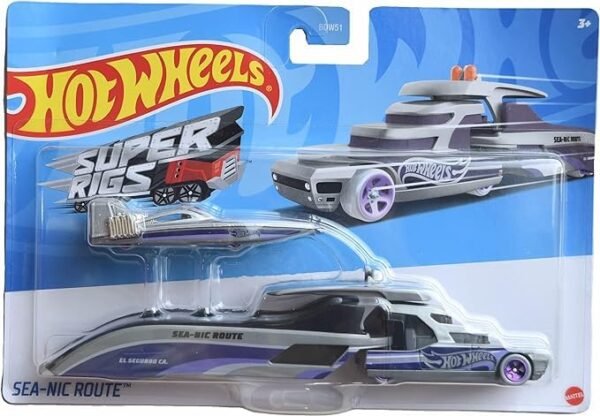 Buy Hot Wheels Sea Nic Route Super Rigs, Transporter Vehicle With 1 164 Scale Car 3+ Years Age, Multicolor Online at Low Prices in India - Anvit Toy Store