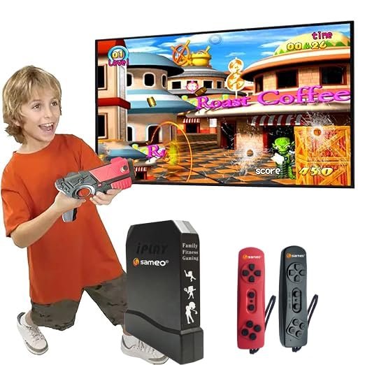 Buy Sameo Iplay+ 32 Bit Motion TV Video Game Console With All New Motion Gun With 1056 Built In Games 33 Motion Sports Games,34 Puzzle Games, 69 Casual Game, 20 Shooting Game, Multi Online at Low Prices in India - Anvit Toy Store - Image 4