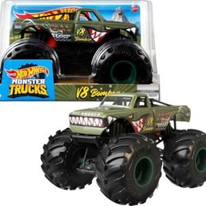 Hot Wheels Monster Trucks, Oversized Monster V8 Bomber Truck, 124 Scale Die-Cast Toy Truck with Giant Wheels and Cool Designs : Anvit Toy Store: Toys & Games