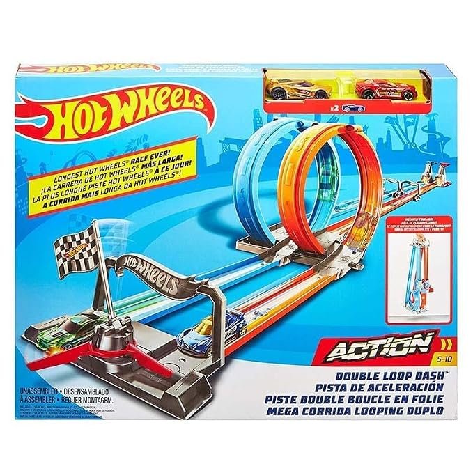 Buy Hot Wheels Dual Loop Dash Drag Racing with 2 Vehicles Playset Action Track Set Online at Low Prices in India - Anvit Toy Store