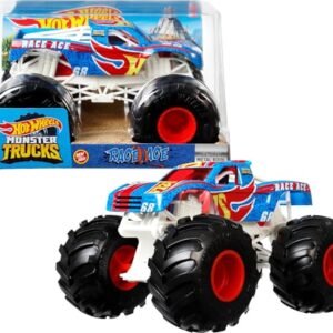 Hot Wheels Monster Trucks, Oversized Monster Race ACE Truck, 124 Scale Die-Cast Toy Truck with Giant Wheels and Cool Designs : Anvit Toy Store: Toys & Games