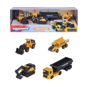 Majorette Volvo Construction Vehicle Toy– Excavator, Wheel Loader, Dump Truck, Articulated Hauler, Die Cast Metal Toy Vehicles For Children Aged 3 And Above Girls, Boys, Kids- Set Of 4, Yellow Anvit Toy Store: Toys & Games