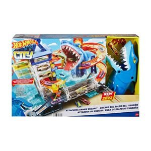 Buy Hot Wheels™ Track Set and 164 Scale Toy Car, Multi-Level Playset with Shark Nemesis Challenge, City Shark Escape Playset Online at Low Prices in India - Anvit Toy Store