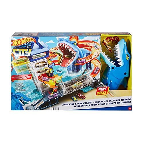 Buy Hot Wheels™ Track Set and 164 Scale Toy Car, Multi-Level Playset with Shark Nemesis Challenge, City Shark Escape Playset Online at Low Prices in India - Anvit Toy Store